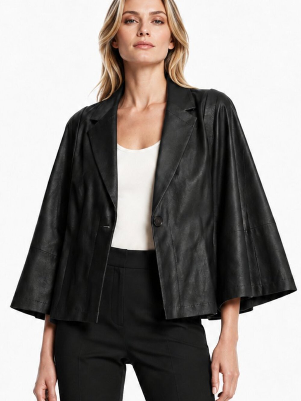 Kobi Halperin Pippa Single-Button Leather Jacket Black S NWT
